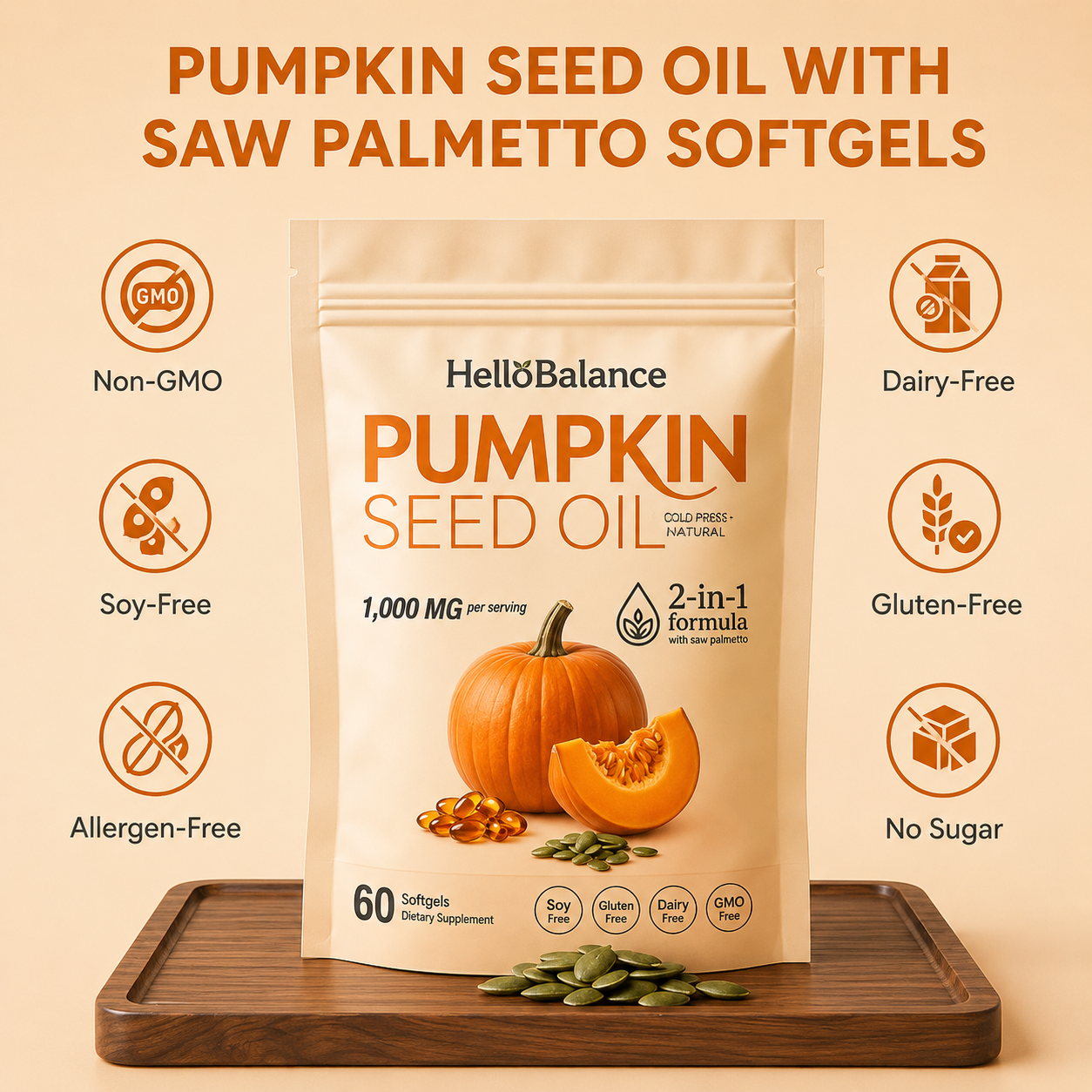 HELLO BALANCE PUMPKIN SEED OIL SOFTGELS