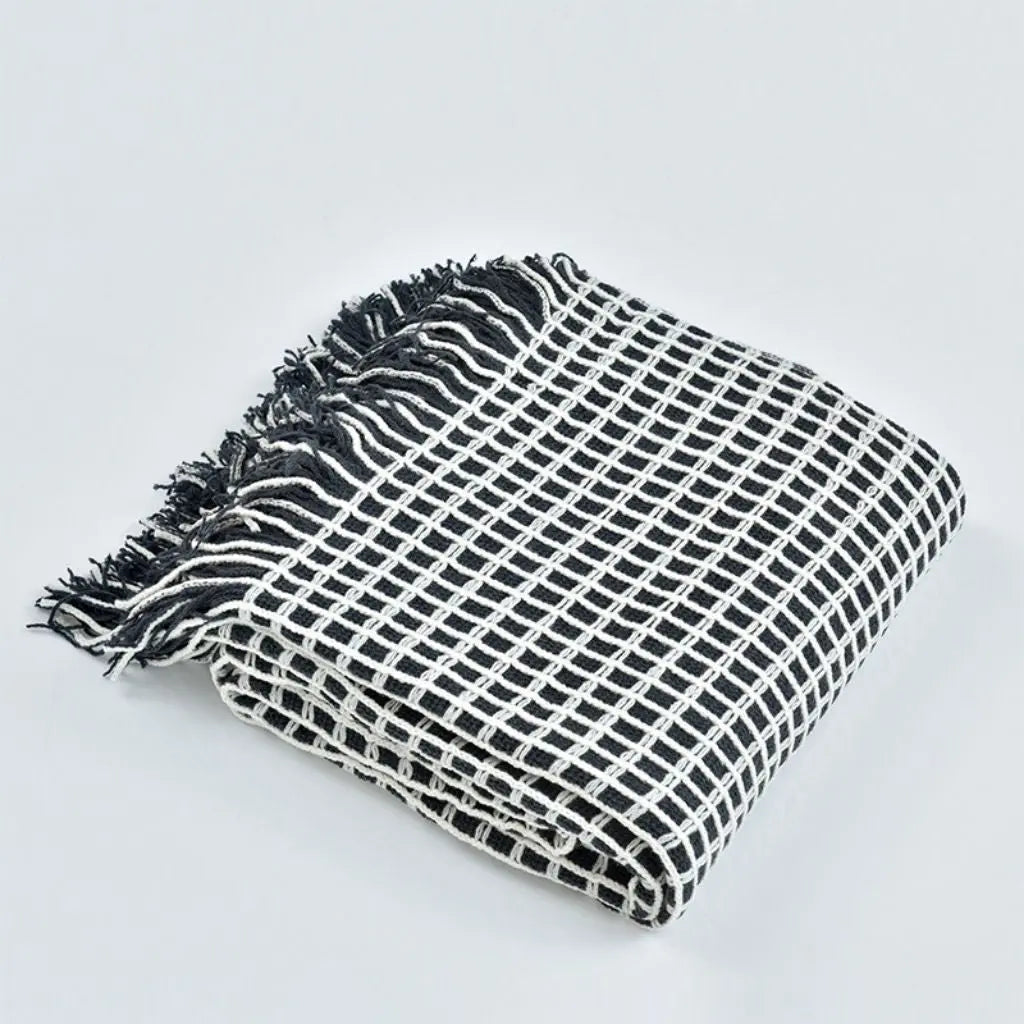Julien Waffle Tassel Throw Blanket