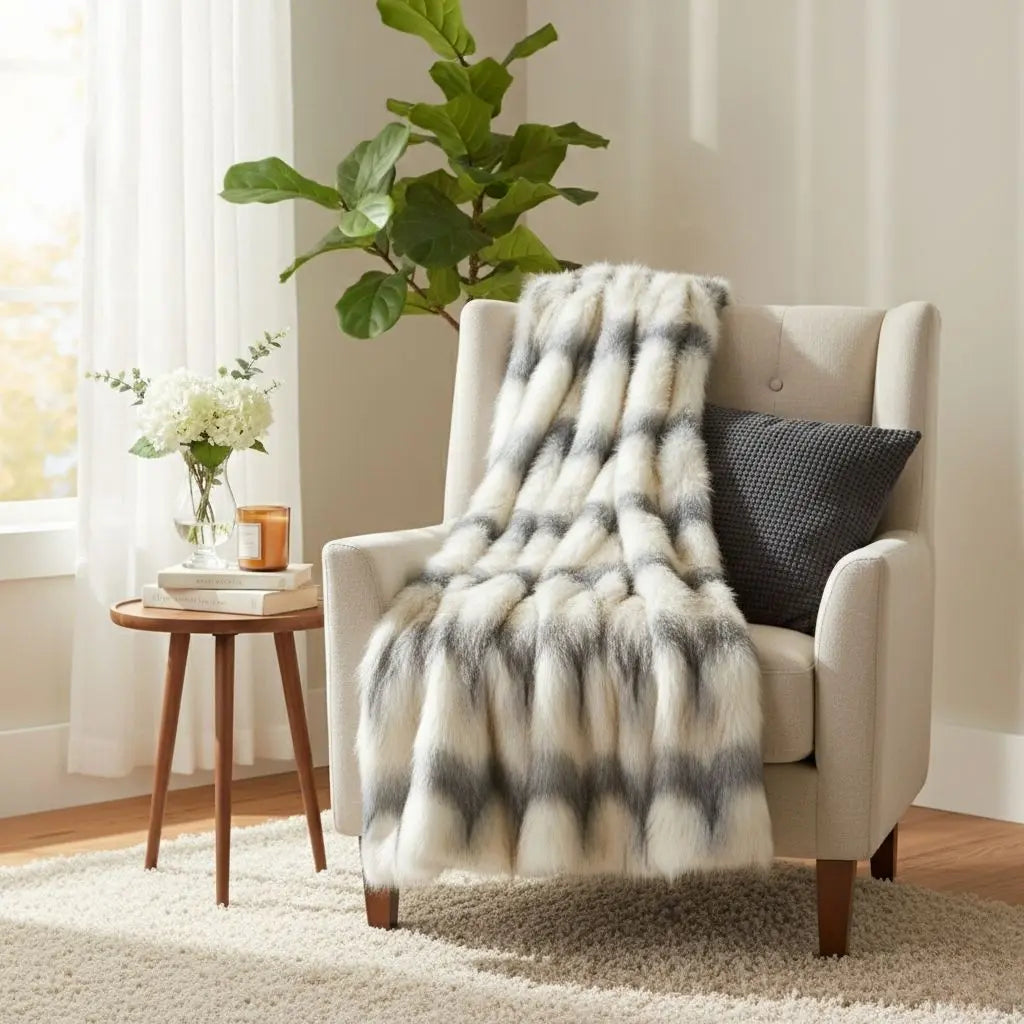 Arielle Faux Fur Throw Blanket