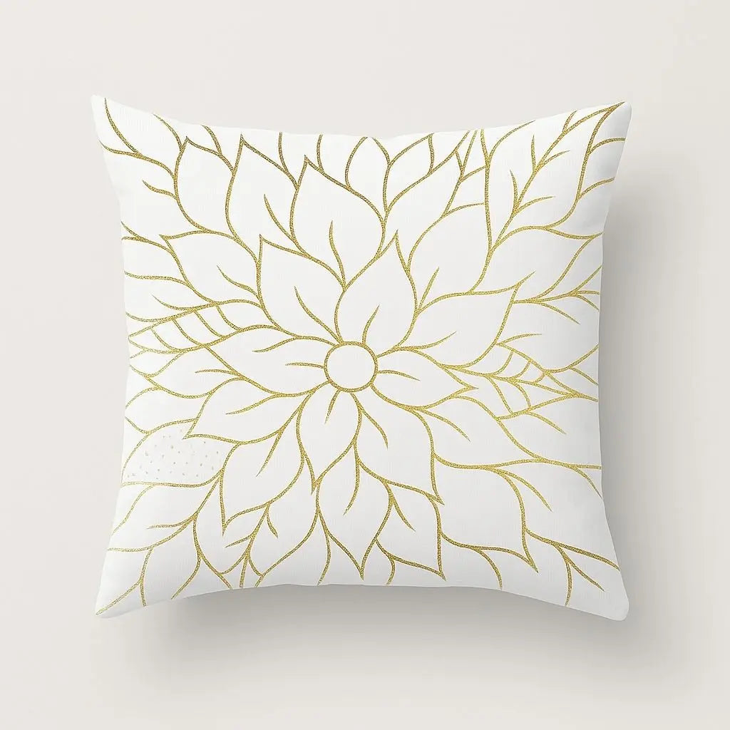 Elena Geometric Gold Cushion Cover