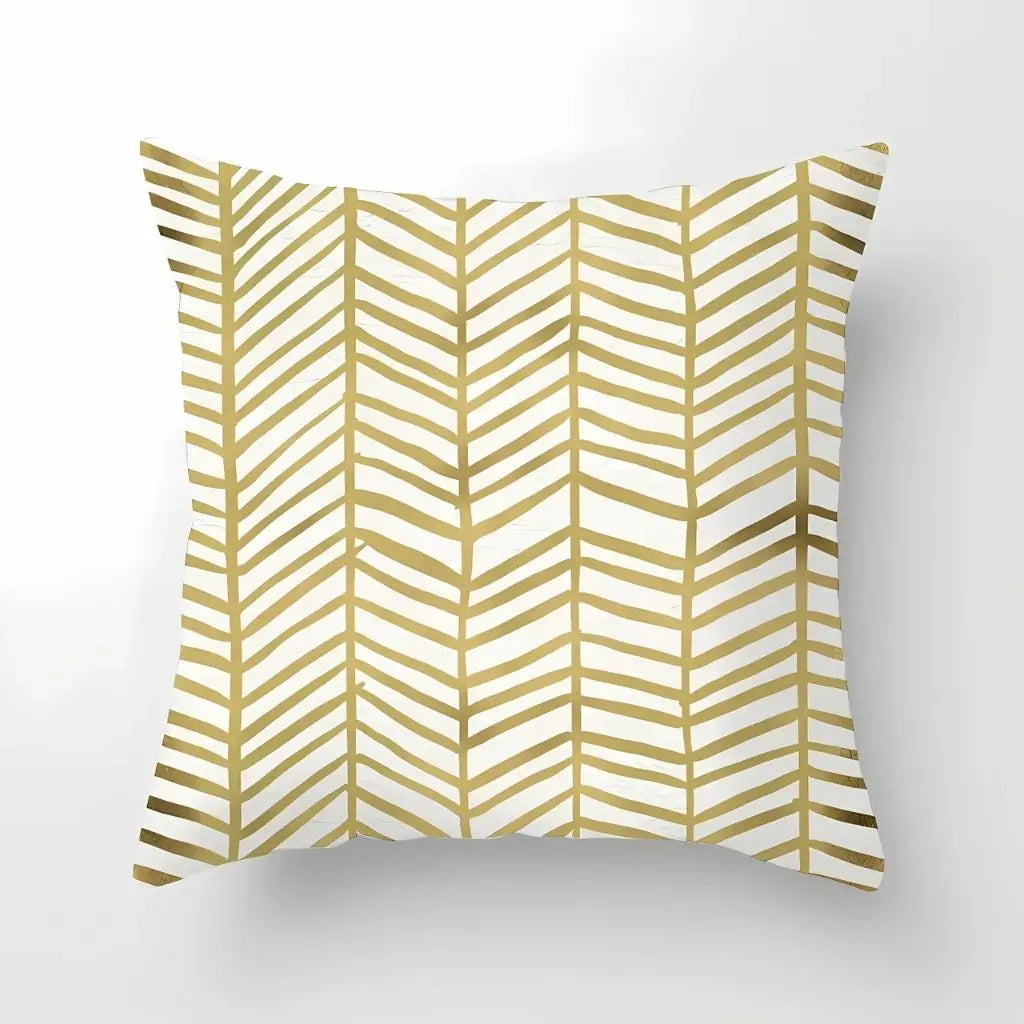 Elena Geometric Gold Cushion Cover