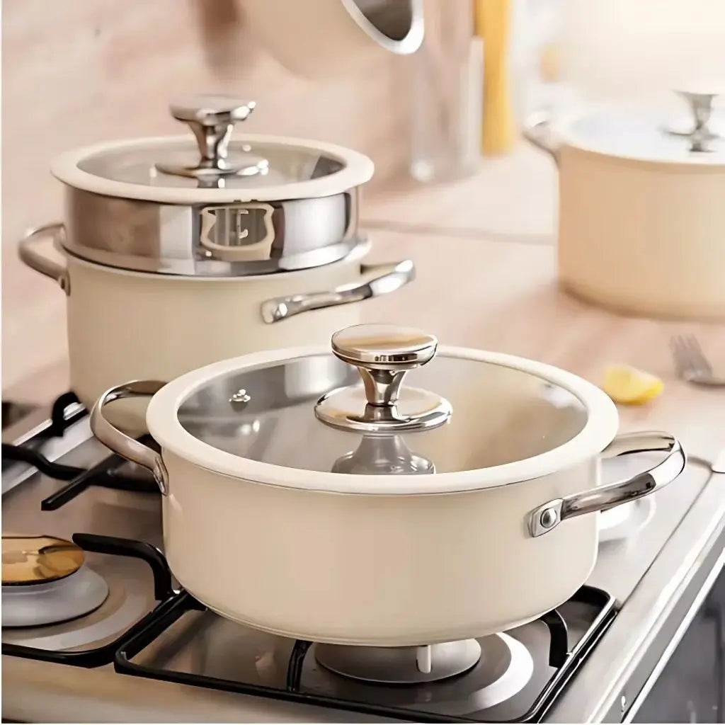 Sophia Ceramic-Coated Stainless Steel Cookware Set (9-Piece)