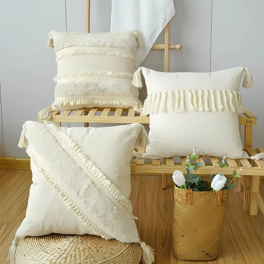 Boho Tufted Tassel Pillowcase Collection