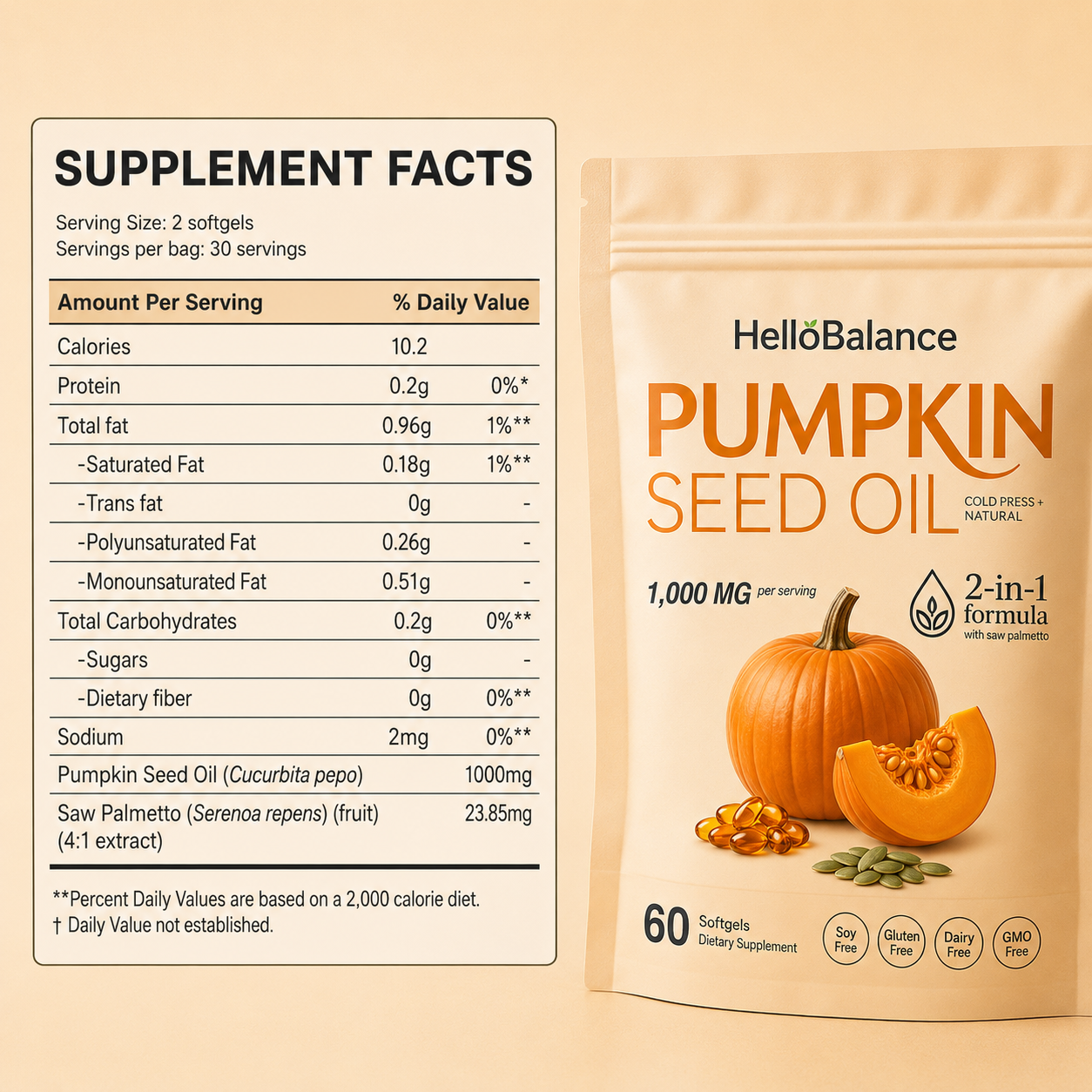 HELLO BALANCE PUMPKIN SEED OIL SOFTGELS